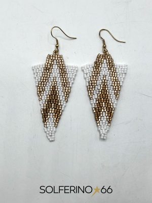 ORECCHINO TRIANGOLO TRIBALE BIANCO/ORO