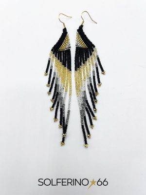 ORECCHINO BIG TRIBALE NERO/ORO/ARGENTO