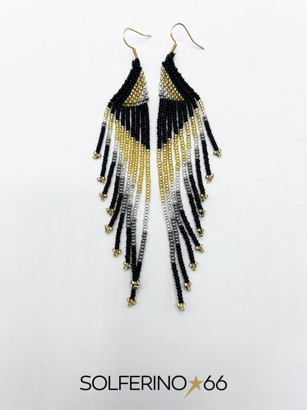 ORECCHINO BIG TRIBALE NERO/ORO/ARGENTO