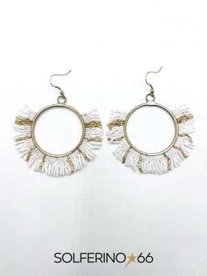 ORECCHINO CERCHIO TRIBALE BIANCO/ORO