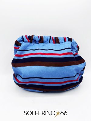 POCHETTE RIGHE AZZURRA/MARRONE/ROSSO