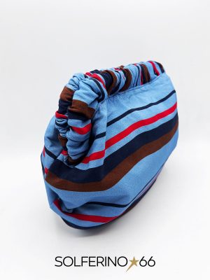POCHETTE RIGHE AZZURRA/MARRONE/ROSSO - immagine 2
