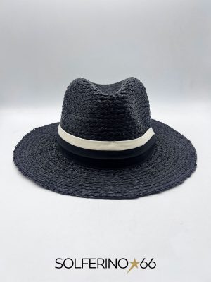 CAPPELLO PANAMA RAFFIA NERO
