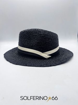 CAPPELLO PANAMA RAFFIA NERO - immagine 2