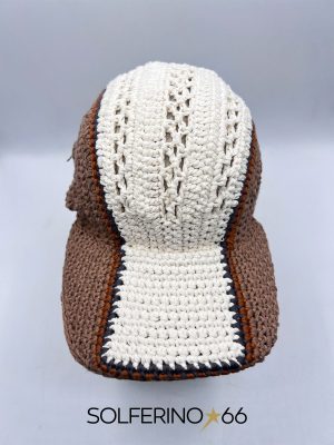 CAPPELLO CROCHET BIANCO BEIGE - immagine 2