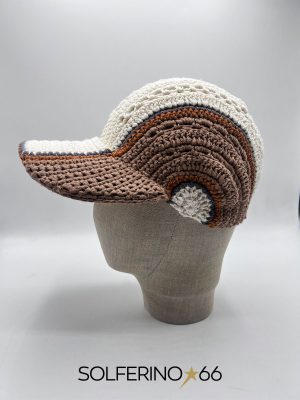 CAPPELLO CROCHET BIANCO BEIGE - immagine 3