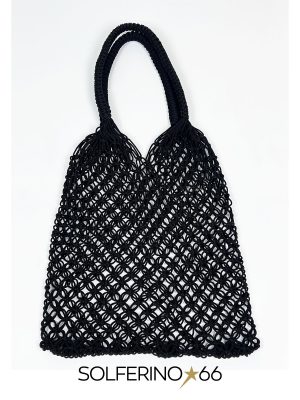 BORSA CROCHET MEDIA NERA - immagine 2
