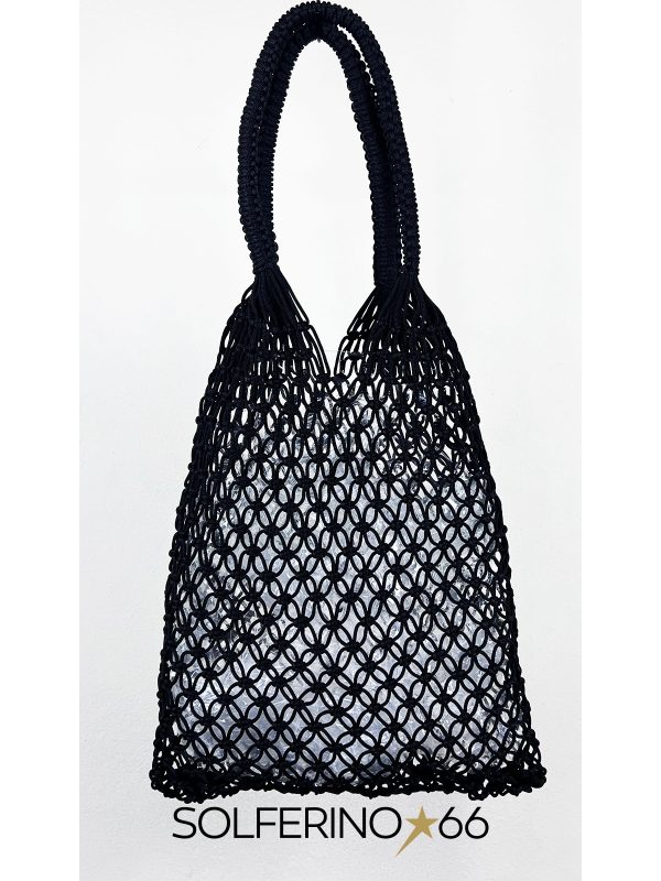BORSA CROCHET MEDIA NERA