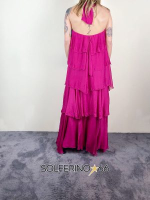 HAVEONE ABITO LUNGO BALZE ANNODATO MAGENTA - immagine 2