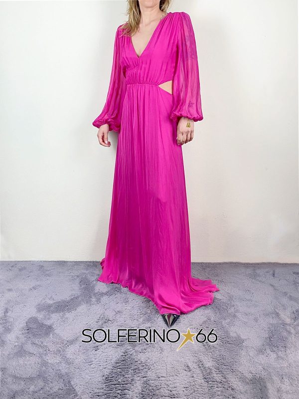 HAVEONE ABITO LUNGO CUT OUT MAGENTA