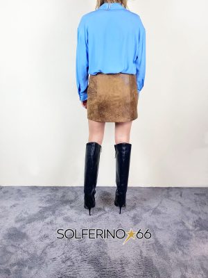 HAVEONE MINIGONNA COATED COGNAC - immagine 2