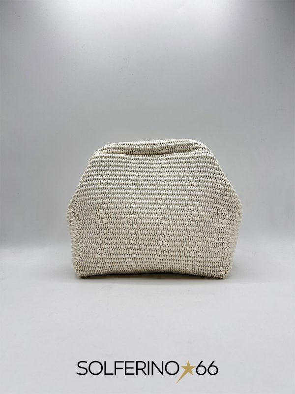 BORSA CLUTCH PAGLIA BIANCA