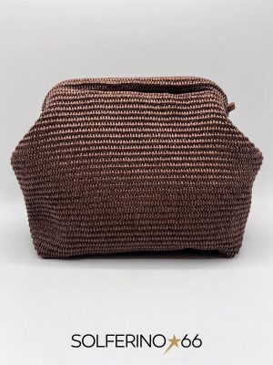 BORSA CLUTCH BIG PAGLIA MARRONE