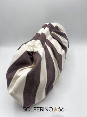 POCHETTE RIGHE BIANCA/MARRONE - immagine 2