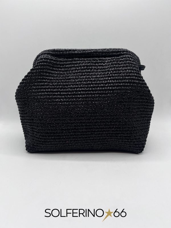 BORSA CLUTCH BIG PAGLIA NERA