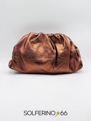 BORSA POUCH LAMINATA BRONZO
