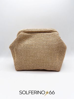 BORSA CLUTCH BIG PAGLIA BEIGE