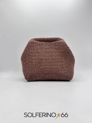 BORSA CLUTCH PAGLIA MARRONE