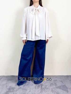 HAVEONE CAMICIA CON FIOCCO PANNA