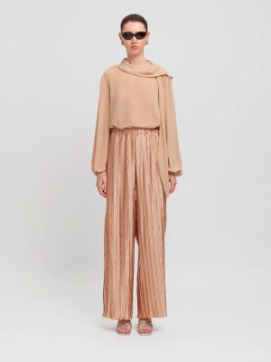 WEILI ZHENG BLUSA IN CREPE NUDE - immagine 2