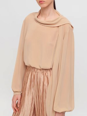 WEILI ZHENG BLUSA IN CREPE NUDE