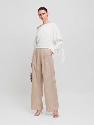 WEILI ZHENG FELPA CORTA CON FRANGE WHITE