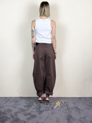 HAVEONE PANTALONE CON CINTURA CACAO - immagine 3
