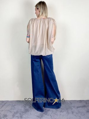 HAVEONE BLUSA OVER APERTA FIANCHI BRILLANTI SABBIA - immagine 2