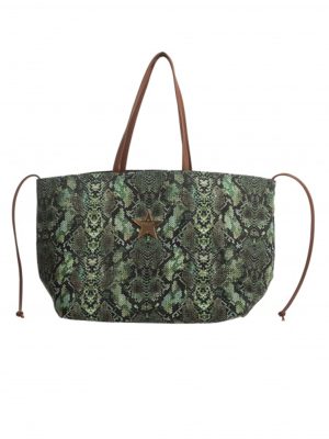 PIN-UP Stars BORSA TOTE ANACONDA DOUBLE FACE VERDE