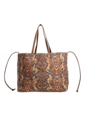PIN-UP Stars BORSA TOTE ANACONDA DOUBLE FACE MARRONE