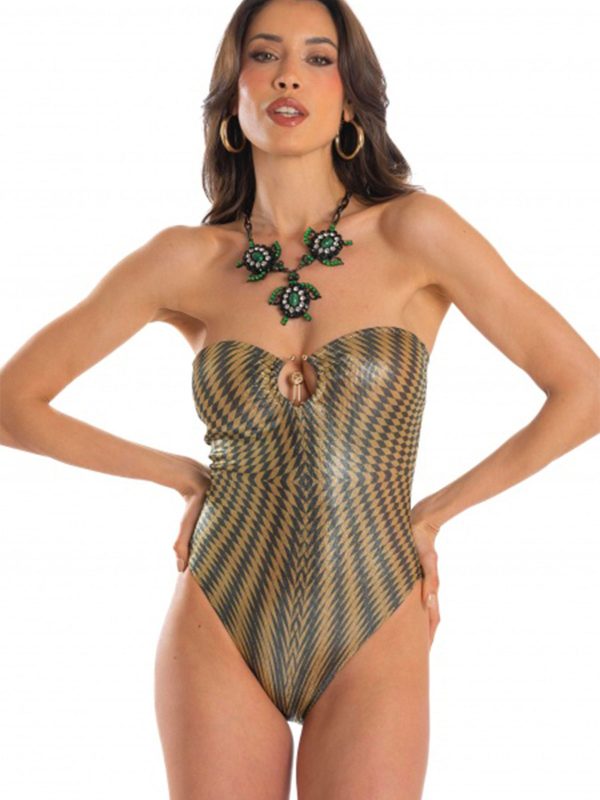 PIN-UP Stars COSTUME DA BAGNO INTERO OPTICAL VERDE
