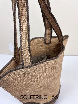 BORSA RAFIA ECRÙ/GRIGIA/NERA - immagine 3