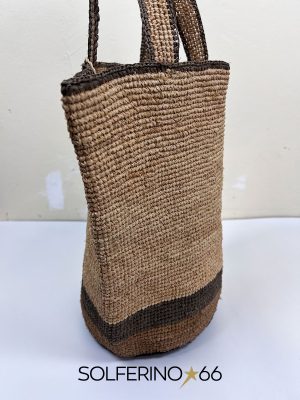 BORSA RAFIA ECRÙ/GRIGIA/NERA - immagine 2