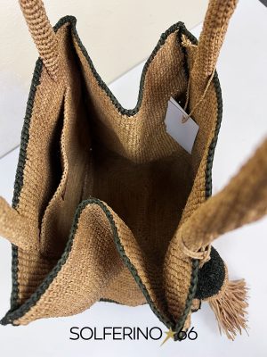 BORSA RAFIA PON PON QUADRATA - immagine 3