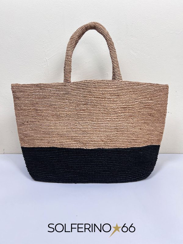 BORSA RAFIA ECRÙ/NERA