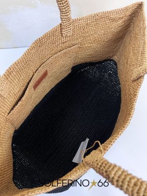 BORSA RAFIA ECRÙ/NERA - immagine 3