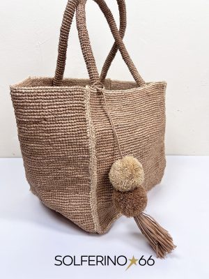 BORSA RAFIA ECRÙ - immagine 2