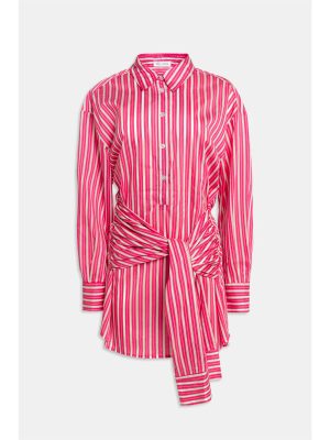 WEILI ZHENG MINI ABITO CAMICIA FUXIA PINSTRIPE - immagine 4