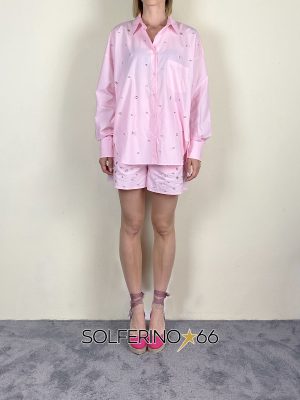 SOUVENIR PRIVèE CAMICIA CRISTALLI ROSA