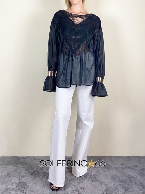 SOUVENIR PRIVéE BLUSA BRACCIALI MACRAME' NERO