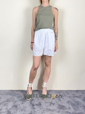 SOUVENIR PRIVèE SHORTS CRISTALLI BIANCO