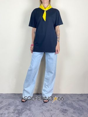KONTATTO T-SHIRT OVER BANDANA NERO/GIALLO