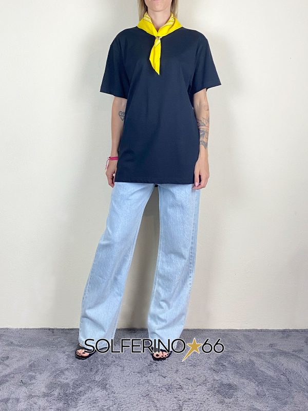 KONTATTO T-SHIRT OVER BANDANA NERO/GIALLO