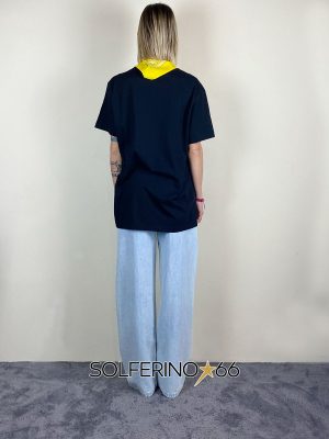 KONTATTO T-SHIRT OVER BANDANA NERO/GIALLO - immagine 2