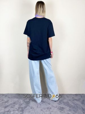 KONTATTO T-SHIRT OVER BANDANA NERO/LILLA - immagine 2