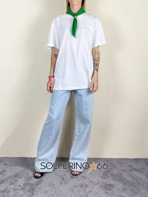 KONTATTO T-SHIRT OVER BANDANA BIANCO/VERDE