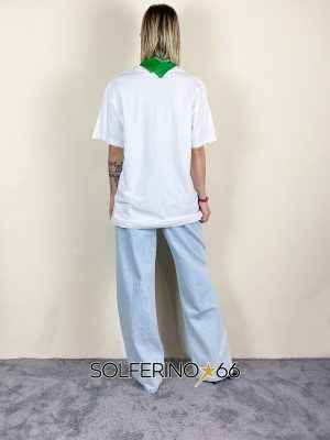 KONTATTO T-SHIRT OVER BANDANA BIANCO/VERDE - immagine 2