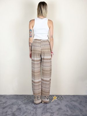 HAVEONE PANTALONE ZAMPA FANTASIA ZIG ZAG SABBIA - immagine 2
