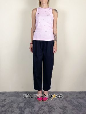 SOUVENIR PRIVèE TOP A COSTINE CRISTALLI ROSA