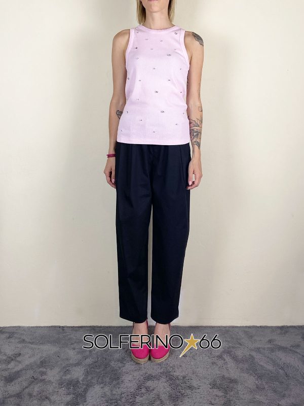 SOUVENIR PRIVèE TOP A COSTINE CRISTALLI ROSA